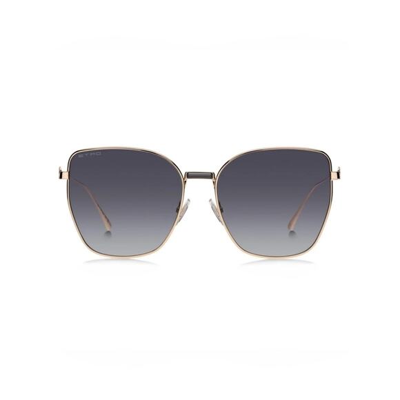 New Etro ETRO0021/S 00009O Rose Gold Frame Gradient Grey Lens Sunglasses main image 4